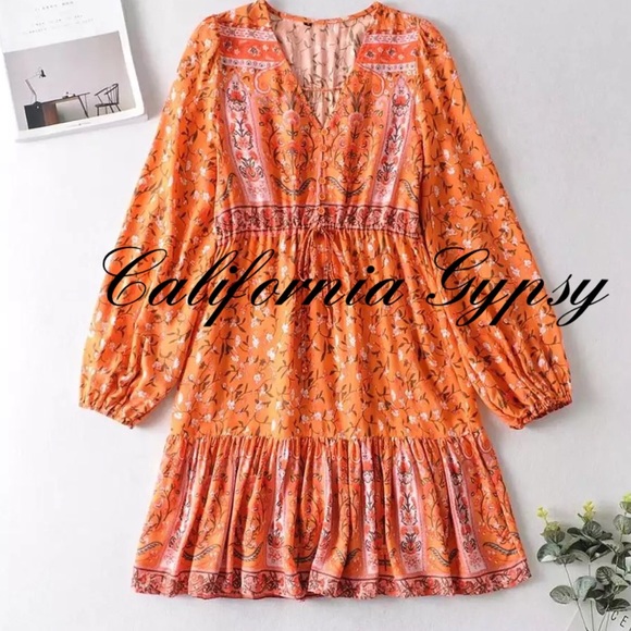 Floral Drawstring Mini Dress - Picture 2 of 15